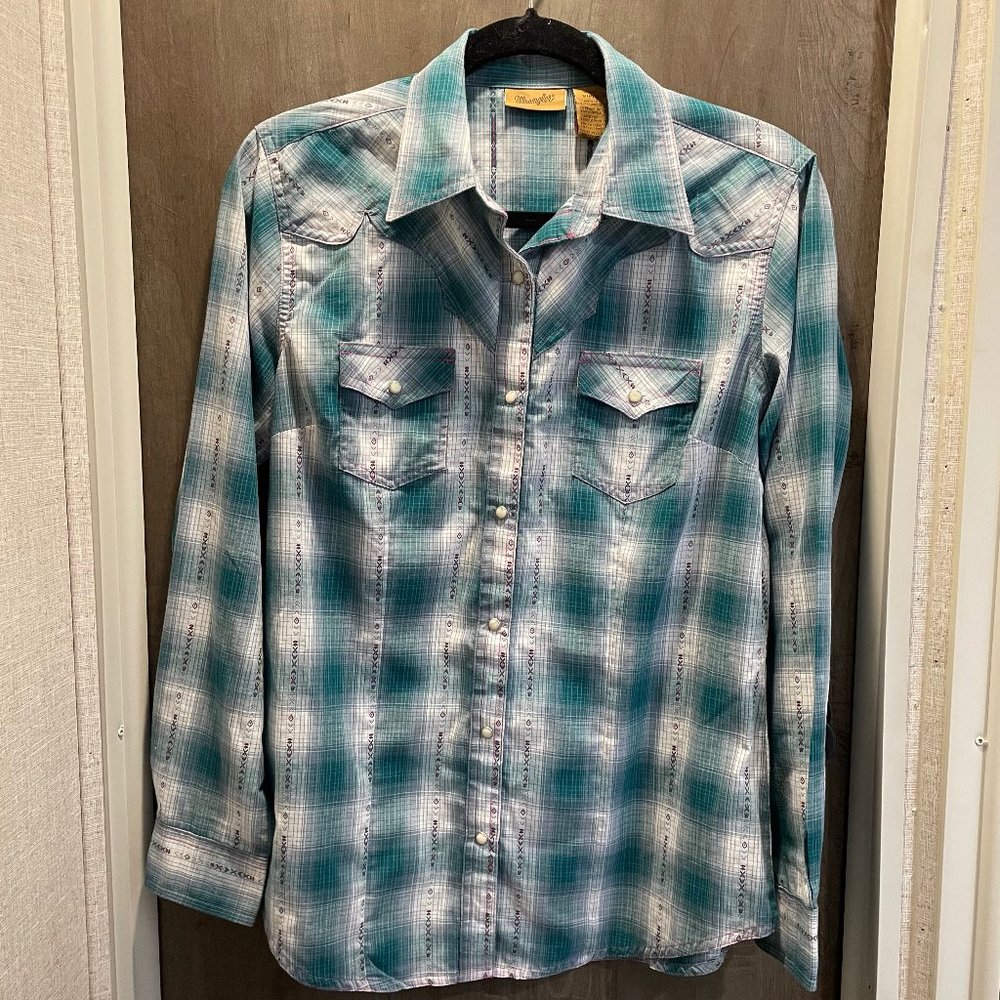 Wrangler Pearl Snap Button Cowgirl Shirt Women's Medium